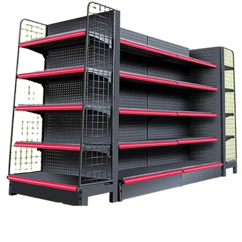 Leading Manufacturer Approved 5-Story Supermarket Shelves Fashion Hanging Baskets Shelves Heavy Metal Display Shelves