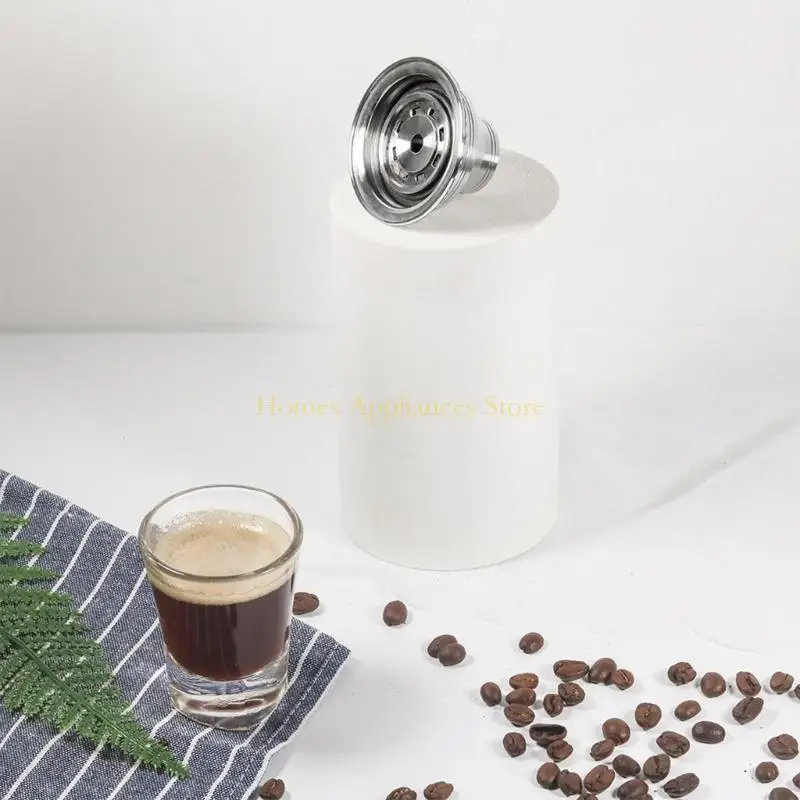 محول قرون القهوة القابلة لإعادة الاستخدام D0AB لكبسولات الإسبريسو محول الفولاذ المقاوم للصدأ استبدال حامل الفولاذ المقاوم للصدأ