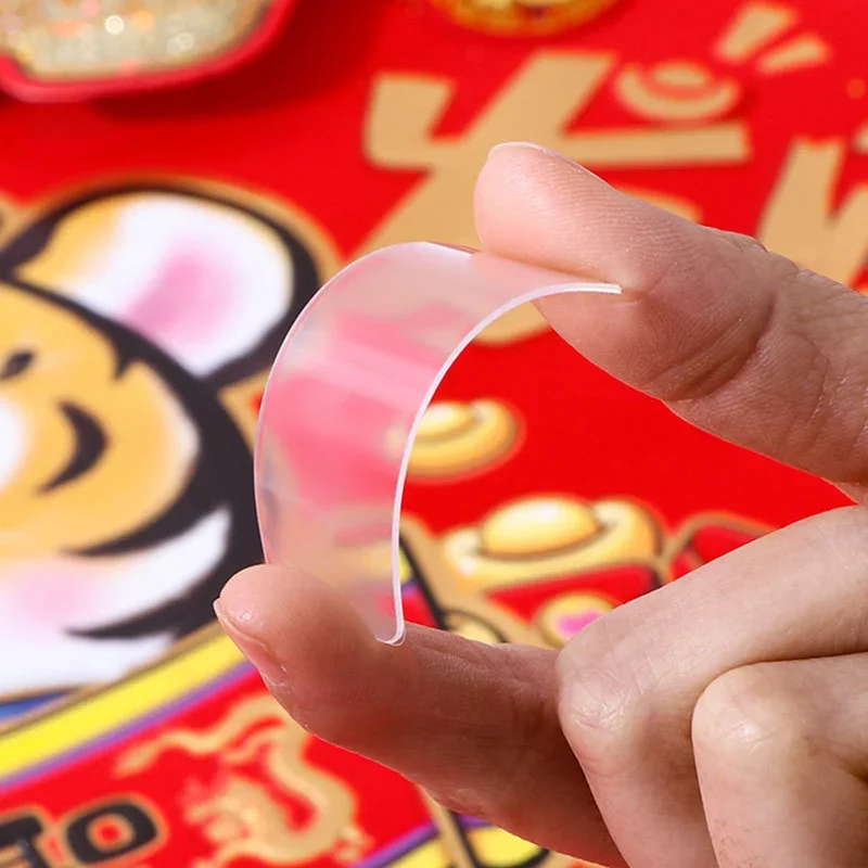 Reusable Double Sided Stickers Nano PVC Tape Washable Waterproof Wall Sticker Traceless Self-Adhesive Transparent Tape