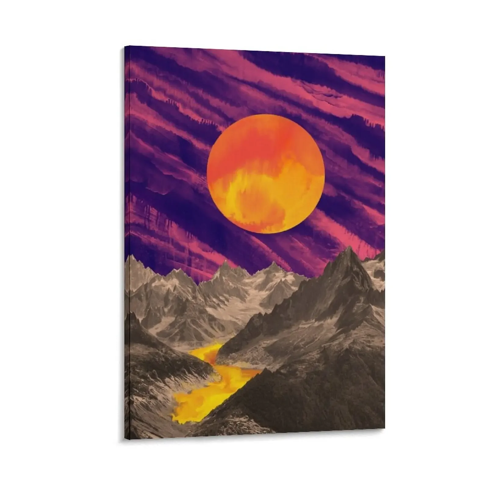 

Fuchsia Sunsets in the Mountains Canvas Painting decorative wall poster living room decoration posters for room