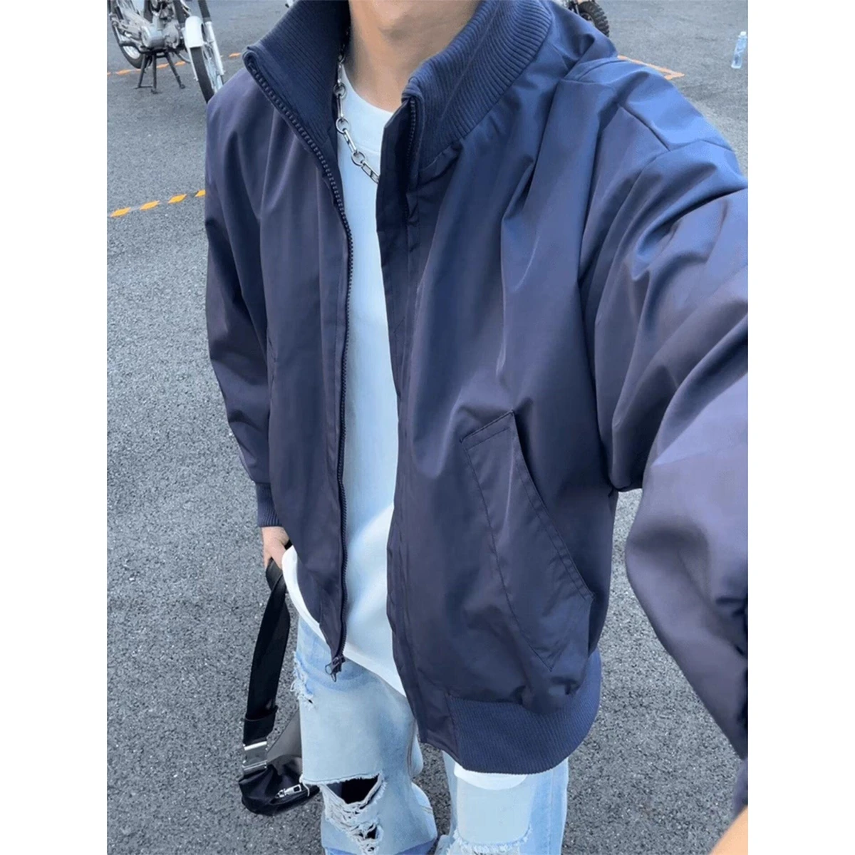 

Мужская повседневная куртка-бомбер свободного кроя в стиле американского хай-стрит, универсальная, модная, от известного бренда