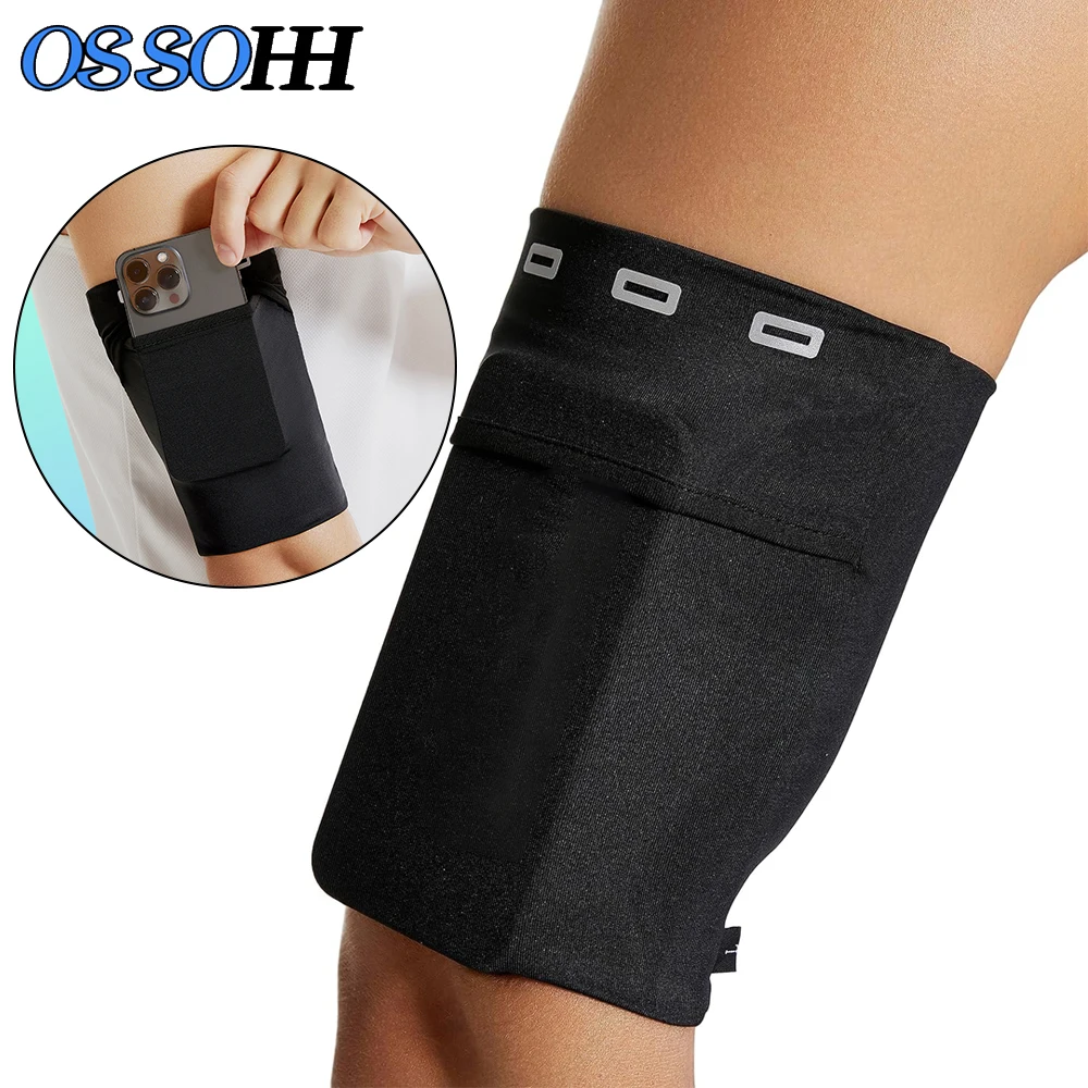 

1 шт. Спортивная сумка-держатель для телефона на руку, нарукавная повязка для телефона с большим объемом для хранения, прочная молния, совместима, подходит для бега, тренировок.