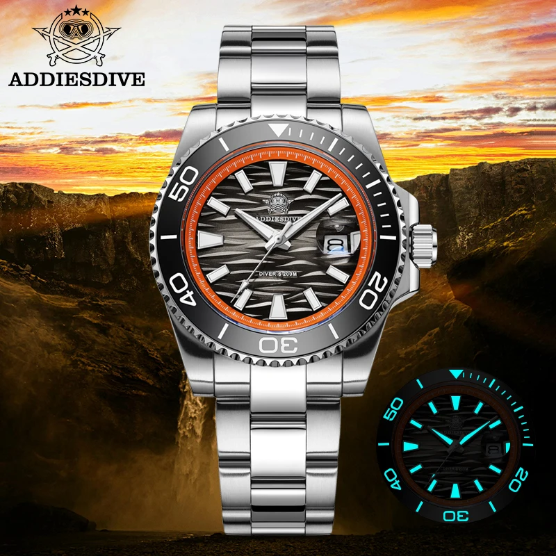 

ADDIESDIVE Luxury Men Japan 2115 Quartz Watch 200m Waterproof BGW9 Luminous Watches Ceramic bezel Stainless Steel Men's Watch