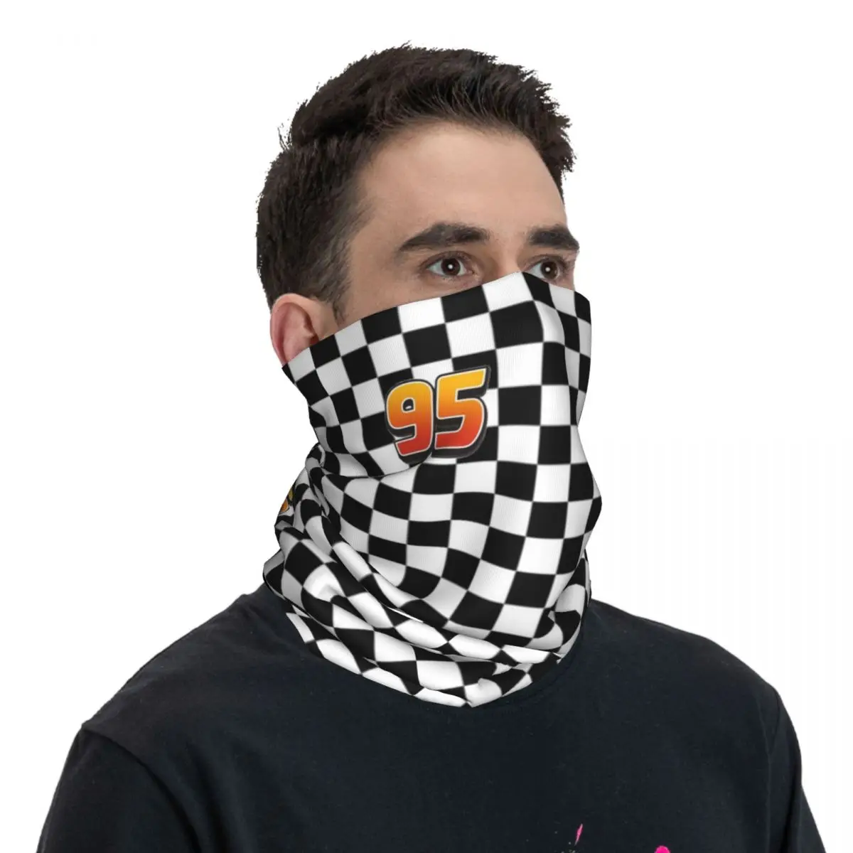 Personalizado relâmpago mcqueen 95 pescoço gaiter masculino feminino à prova de vento inverno dos desenhos animados bandana cachecol para ciclismo