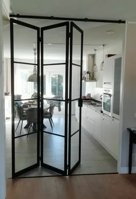 Silent Fold Partitions - STC 40 Steel/Glass Assembly & Soft-Close Gears For Home Offices
