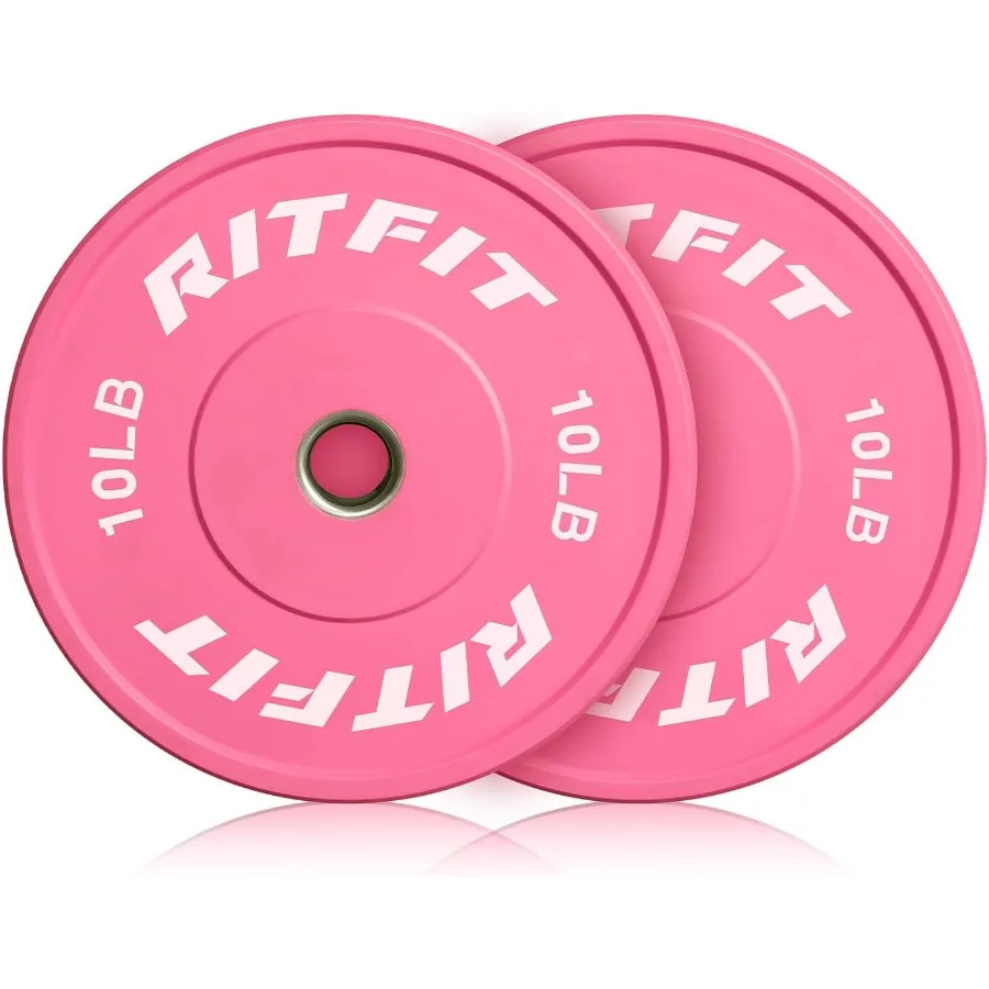 

Pink Weight Plates 2 Inch Barbell Weight Plate Bumper Plates With Steel Insert Pink Weights for Gym and Home