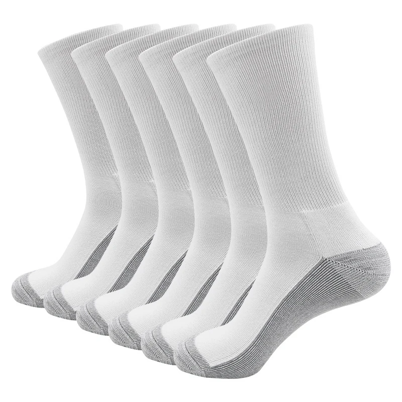 8 Pairs New Men Long Sport Socks Compression Socks Breathable Basketball Socks Cushion Running Socks Football Socks with Terry