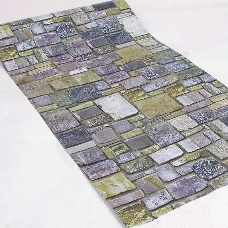 Zelfklevende PVC geplaveide behang roll 0.45x10 m