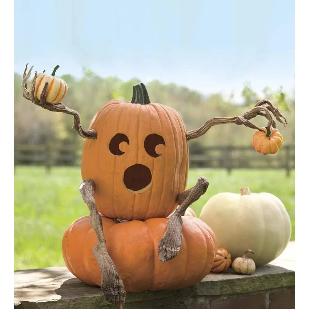 Halloween Pumpkin Arms and Legs Set Decorations Poseable Spooky Halloween Decor for Party Supplies Indoor Outdoor Home Fall