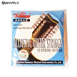 Alice A2012 12 Strings Acoustic Guitar Strings 010-026 Musical Instrument Guitar Parts Accessories 12 Guitarrra Strings 1 Set