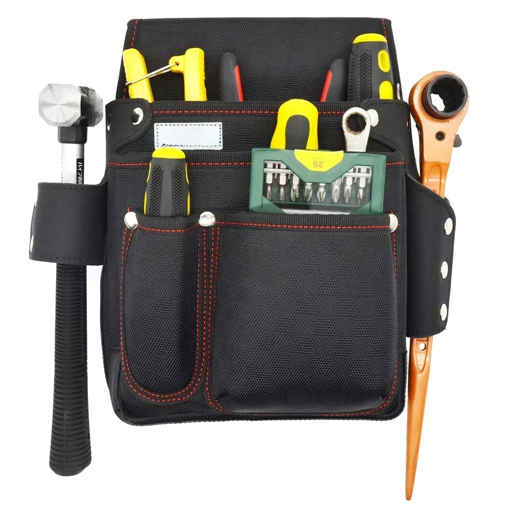 Electrician Tool Pouch with Belt Clip Multiple Pockets Durable Tool Pouch Professional Maintenance Tradesman Electrician Pouch