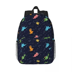 Dinosaurs In Space Pattern Backpacks Boys Girls Bookbag Fashion Children School Bags Travel Rucksack Shoulder Bag Large Capacity