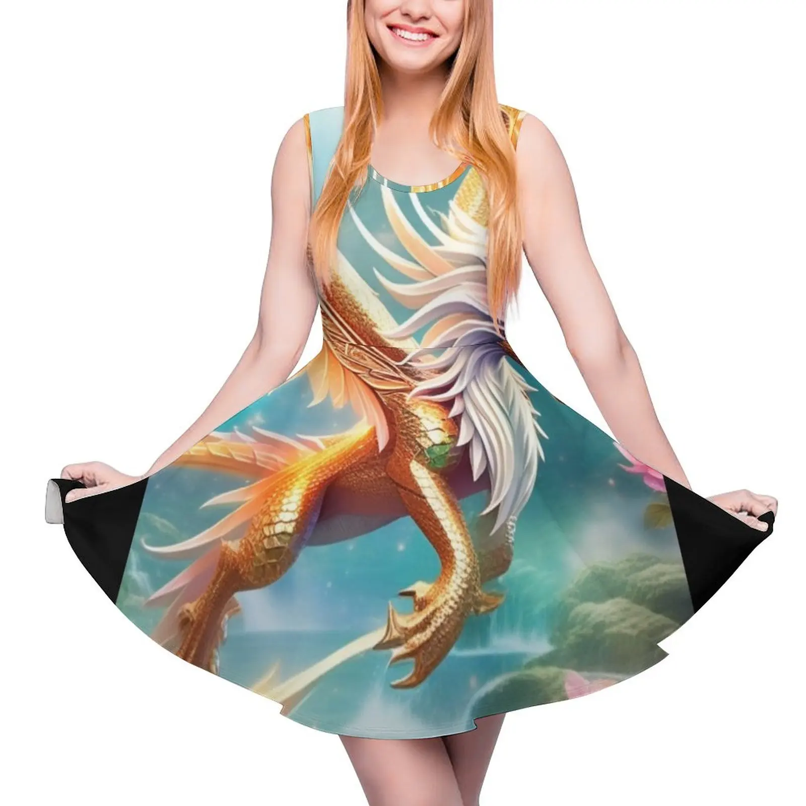 

Платье без рукавов с драконом женское, элегантная вечерняя одежда, роскошная юбка в стиле Звезд, летнее платье