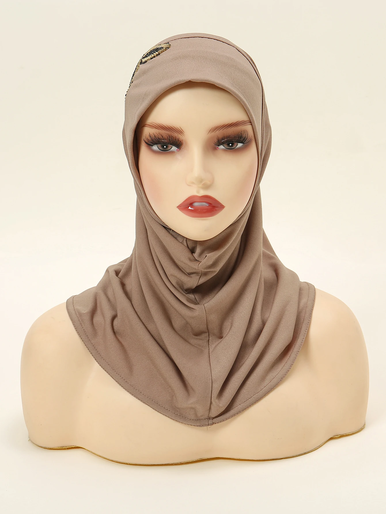 Nuovo Hijab istantaneo musulmano con perline di strass Underscarf interno Hijab Cap donna Islam turbante fascia sciarpe Ramadan foulard