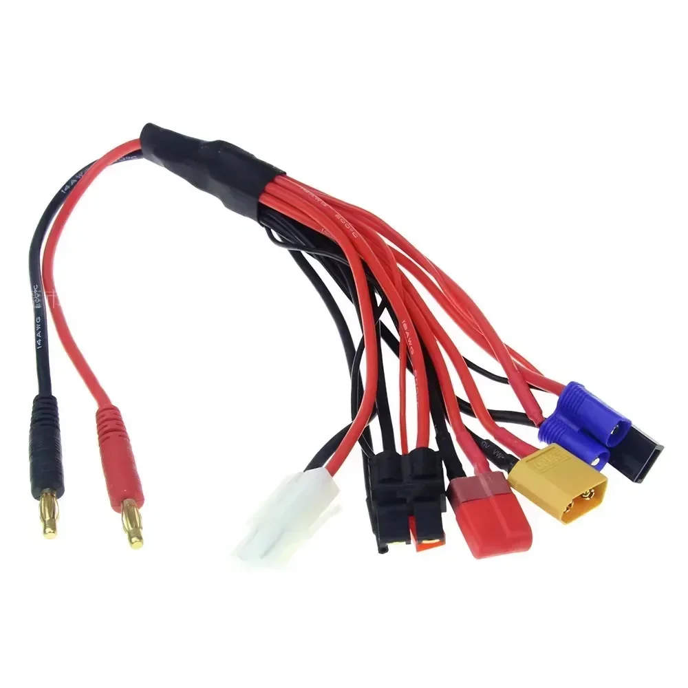 Conector adaptador de carregador rc 8 em 1, carregador 4.0mm banana/xt60 trx tamiya lipo para carro rc drone imax b6 b6ac conector de bateria