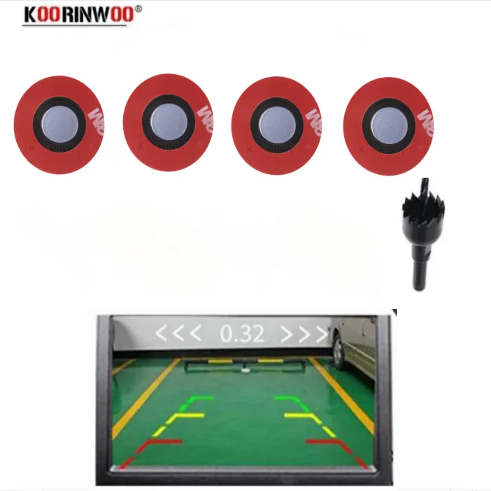 Koorinwoo Smart System For Cars Parktronics 4 Video System AHD Parking Sensor Adjustable Buzzer Alert Car Sensors For AHD Camera