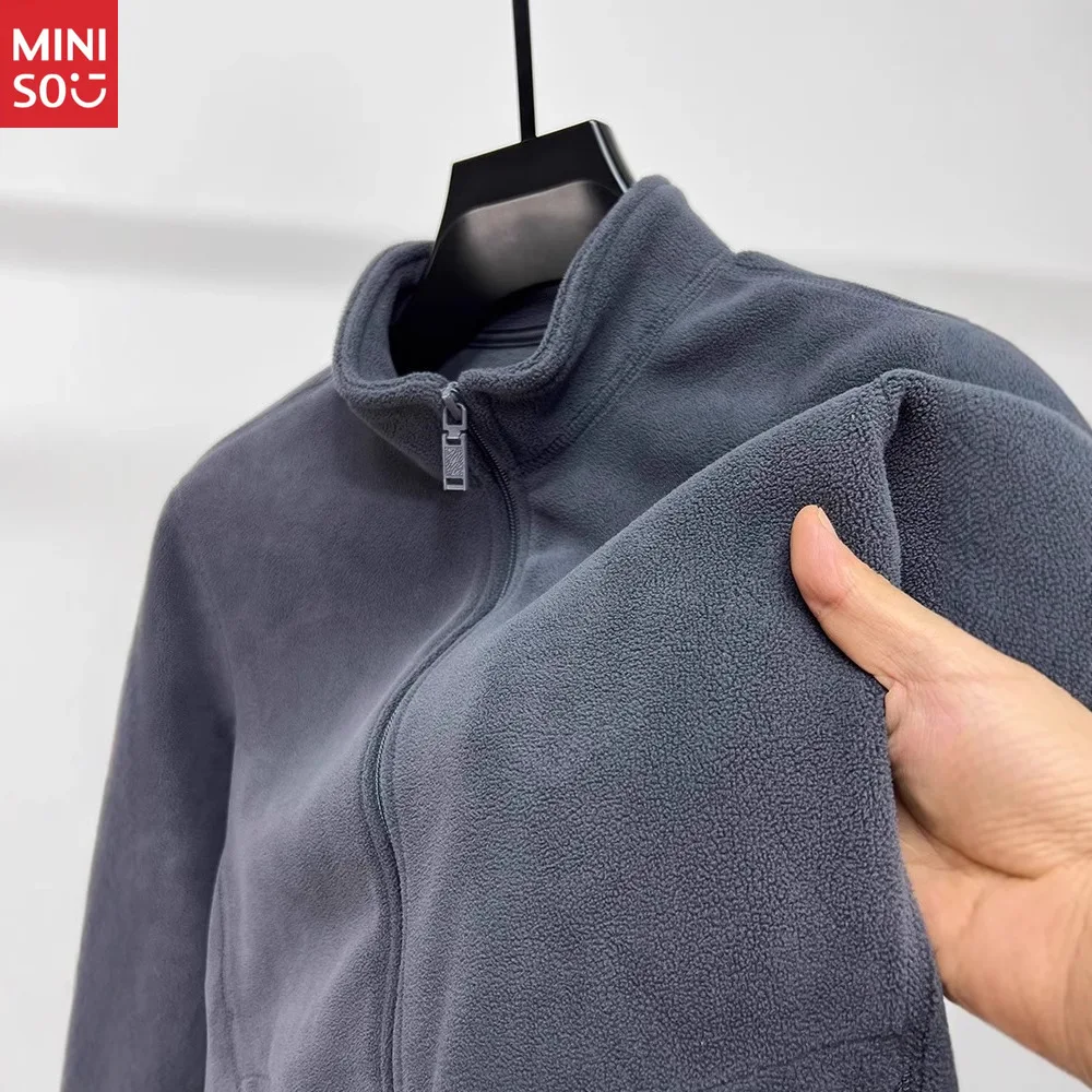 الخريف والشتاء الرجال الوقوف طوق سستة سترة سترة الخريف والشتاء الرجال سميكة الدافئة الصوف بلون سترة #1