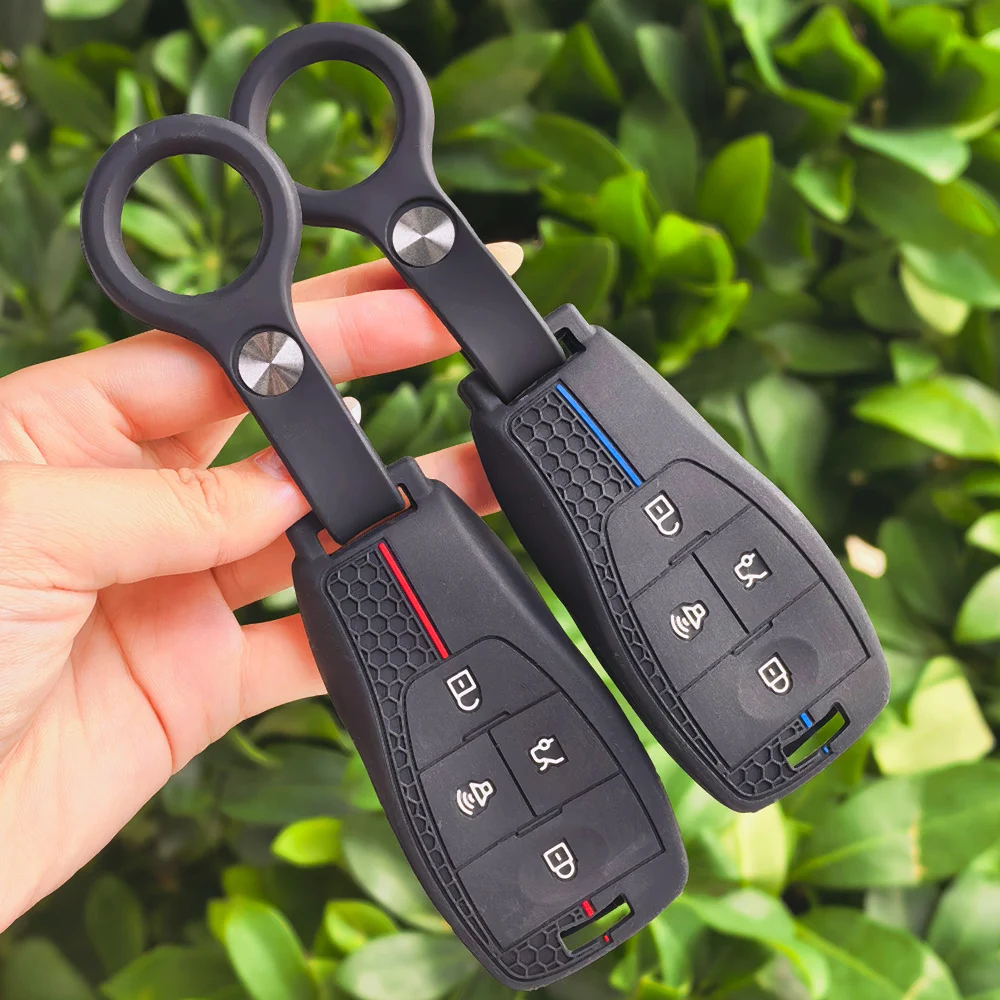 Soft Keychain Cover For Beijing X7 Bj40 Bj80 U7 Baic X55 X35 X75 Ii Evo 5 BJ30 BJ60 BJ90 BJ20 F40 Key Case Car Accessories