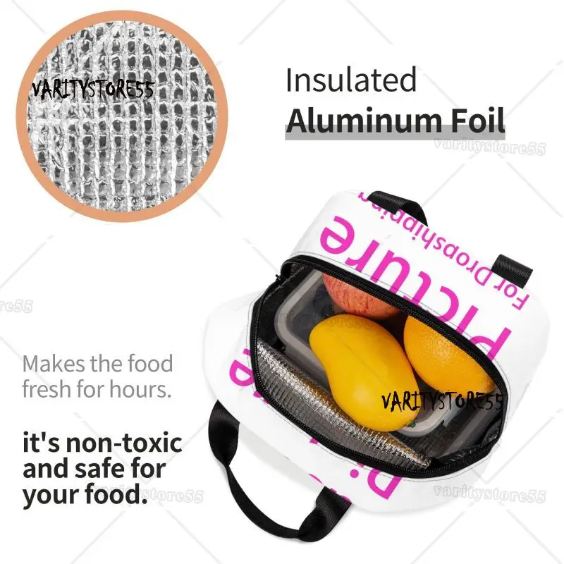 Boîte à déjeuner avec Logo Photo personnalisé, étanche, refroidisseur imprimé personnalisé, sac à déjeuner isolé pour aliments thermiques, fourre-tout de pique-nique Portable