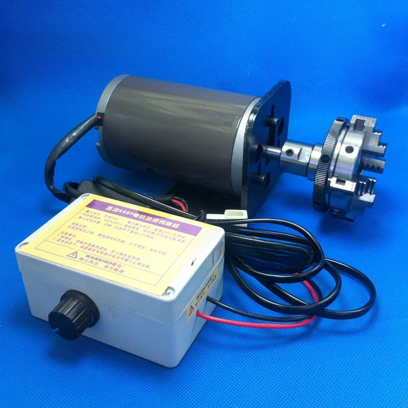 DC 220V 280 watt 3800 rpm lathe motor table drill self centering 50/63 four jaw chuck