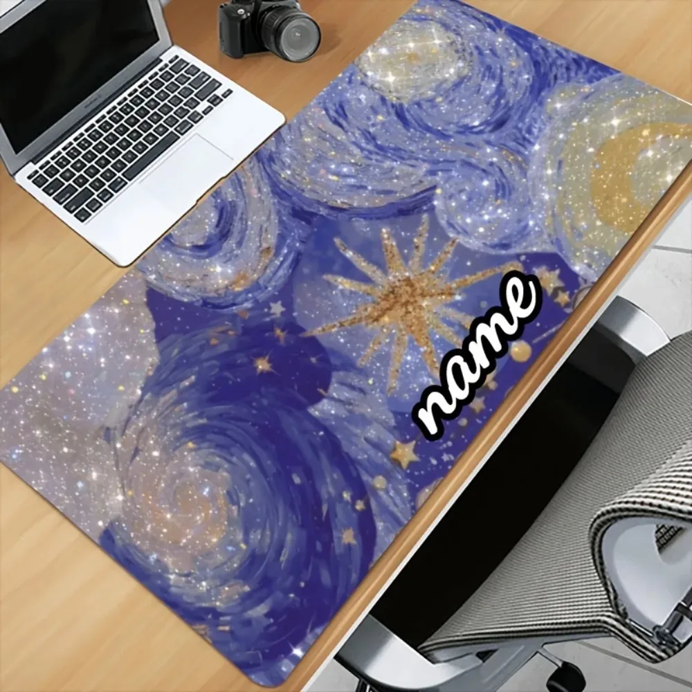 Dreamy Galaxy Star Customizable Mouse Pad 1 Pack For Home Gaming, Anti-Slip Rubber Base Aesthetic Desktop Accessory For Birthday
