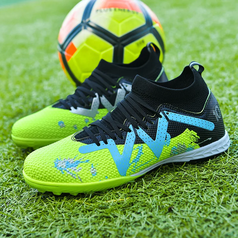

TF Soccer Cleats Men Women Kids PU Synthetic Upper Rubber Outsole Wear-resistant Non-slip Training Shoes