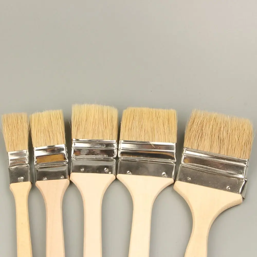 Long Handle Elbow Marine Paint Brush Mixed Pig Mane Hair Cleaning Tool Elbow Paint Brush Wall Painting Solid Wood Handle