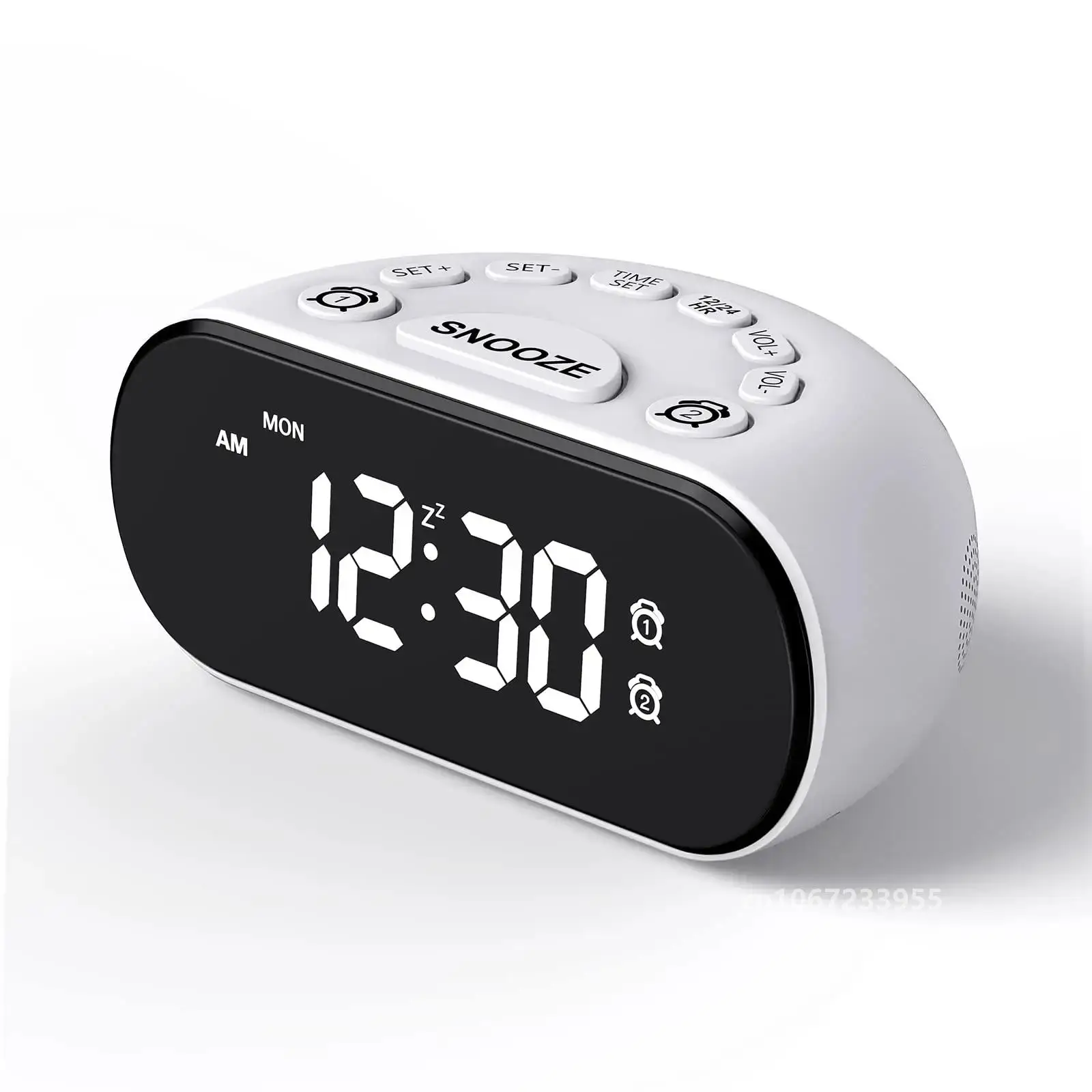 REACHER Weekday/Weekend Alarm Clock for Bedroom 0-100% Dimmer Dual Alarm 2 USB Ports Digital LED Display 5 Natural Wake Up Sound