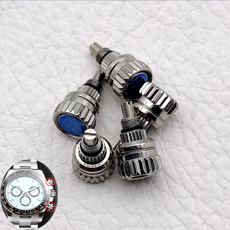 5.5mm Watch Crown Screw Pusher Fit Daytna Rlx Watch Case 116500 116520 Aftermarket Watch Repair Parts