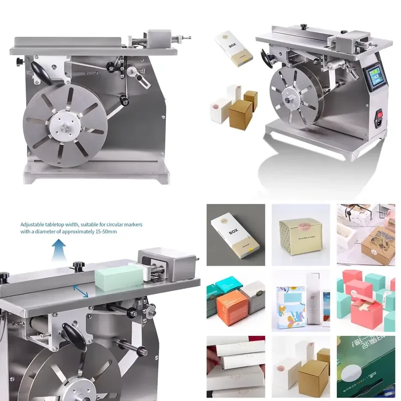 for Desktop Semi Automatic Electric 90 Degree Right Angle Self Adhesive Transparent Carton Box Corner Labeling Machine Label