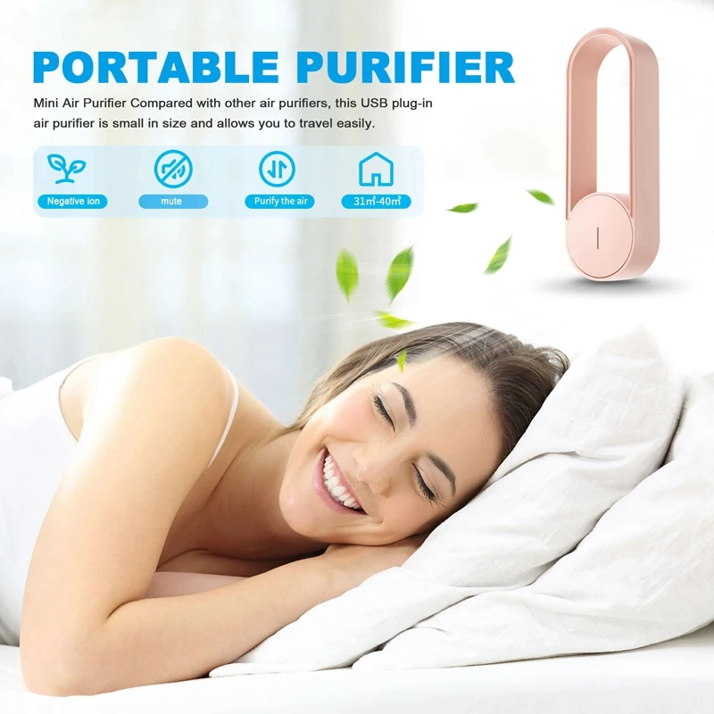 自動車用充電式空気清浄機,ミニ家庭用イオナイザー,USBプラグ,容量20万,31㎡〜40㎡
