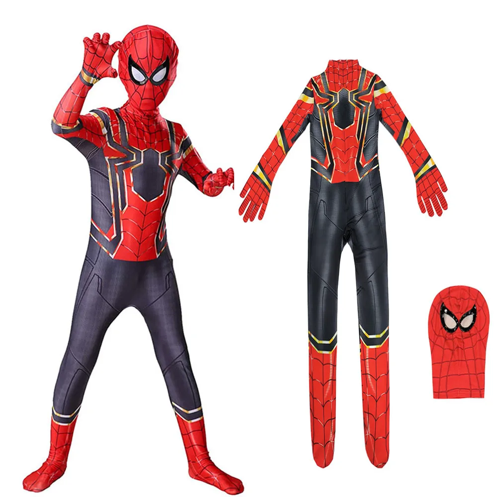 Movie Anime Full Line Spiderman Costume Kids Adult Hero Expedition SpiderMan boy Superhero Bodysuits Carnival Party