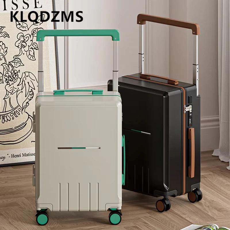 KLQDZMS High Quality Luggage 20"24 Inch PC Boarding Box USB Charging Trolley Case Multi-function Password Box Rolling Suitcase