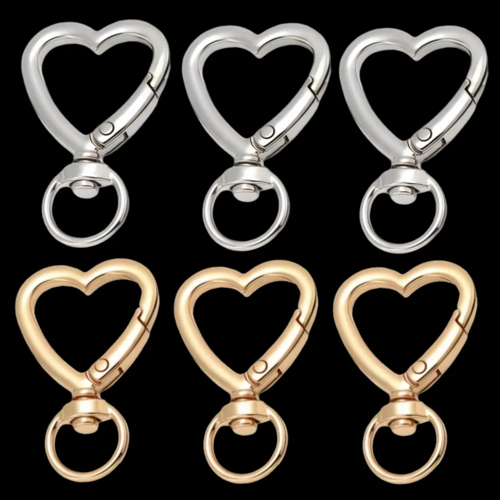 5/10 pcs Metal Heart Lobster Claw Clasps Swivel Lanyards Trigger Snap Hooks Strap for Jewelry Making DIY Bags Keychain Key Rings
