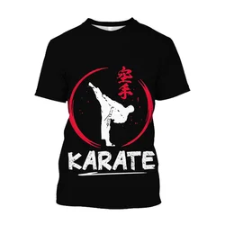 3D Printed Japan Training T Shirt Men Karate Pattern T-Shirts Fashion Round Neck Pullover Oversized Short Sleeve Tees Sport Tops