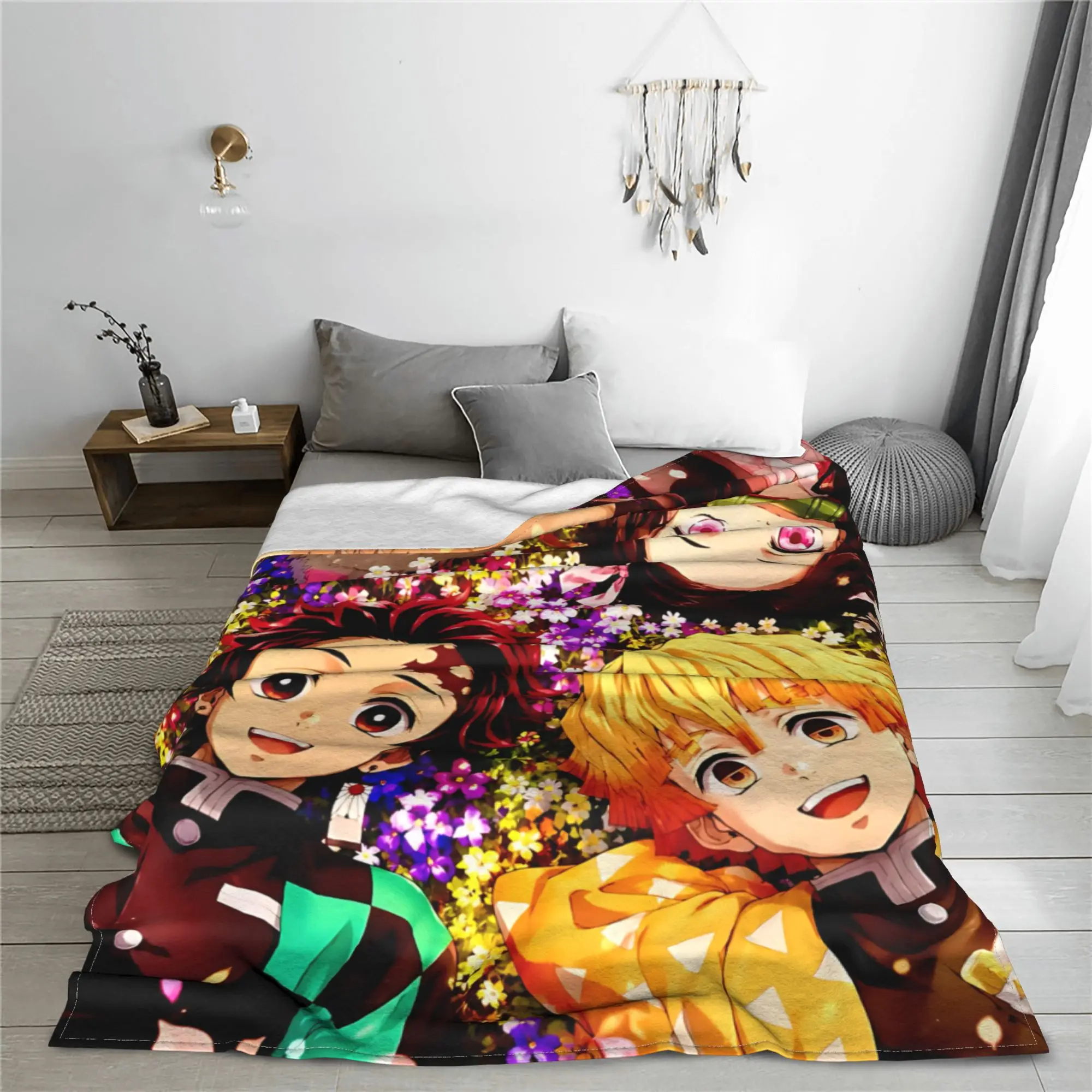 1PC Demon Slayers  Blanket Super Cosy Plush Home Living Room Sofa