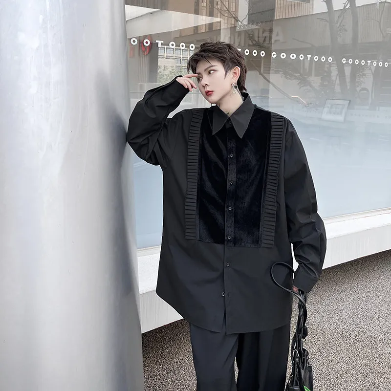 

SuperAen Autumn New Korean Style Fashion Unique Ruffled Spliced Long-sleeved Shirts Loose Design Simple Solid Color Shirts