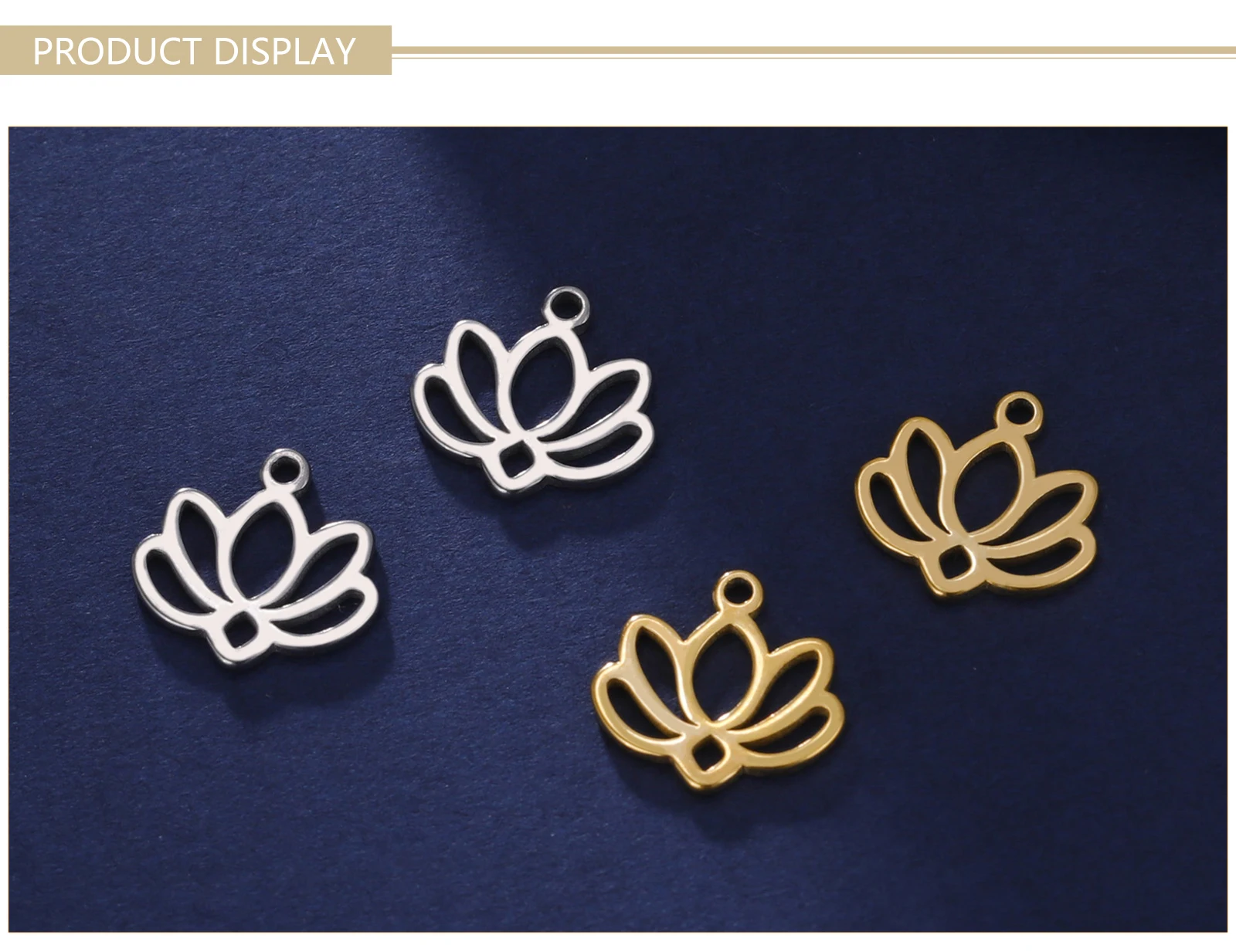Skyrim 5 Stück/Set Edelstahl Lotusblumen-Anhänger für Schmuckherstellung Chakra Buddhismus DIY Anhänger für Ohrringe Halsketten Armbänder – Detail 3