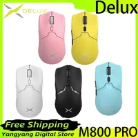 Delux M800pro Bluetooth three-mode gaming mouse PAW3395 69g lightweight RGB light Fps Low Latency Pc Gaming Mouse