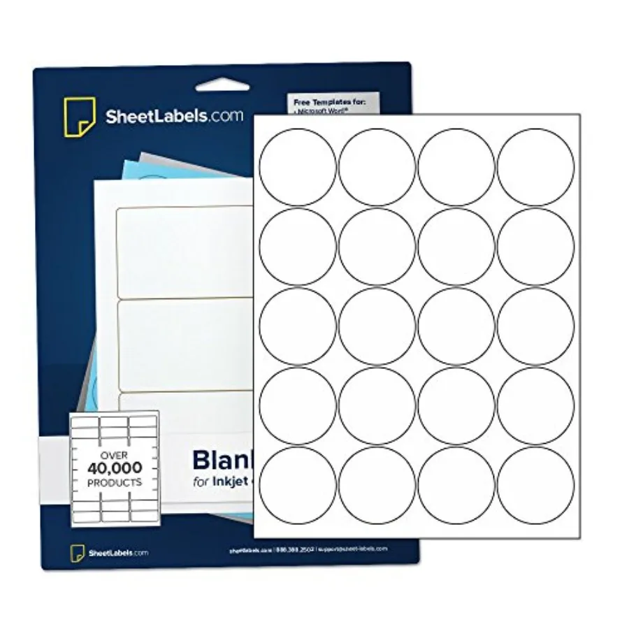 

2" Round Labels All Purpose White Laser or Inkjet Printing 2000 Labels