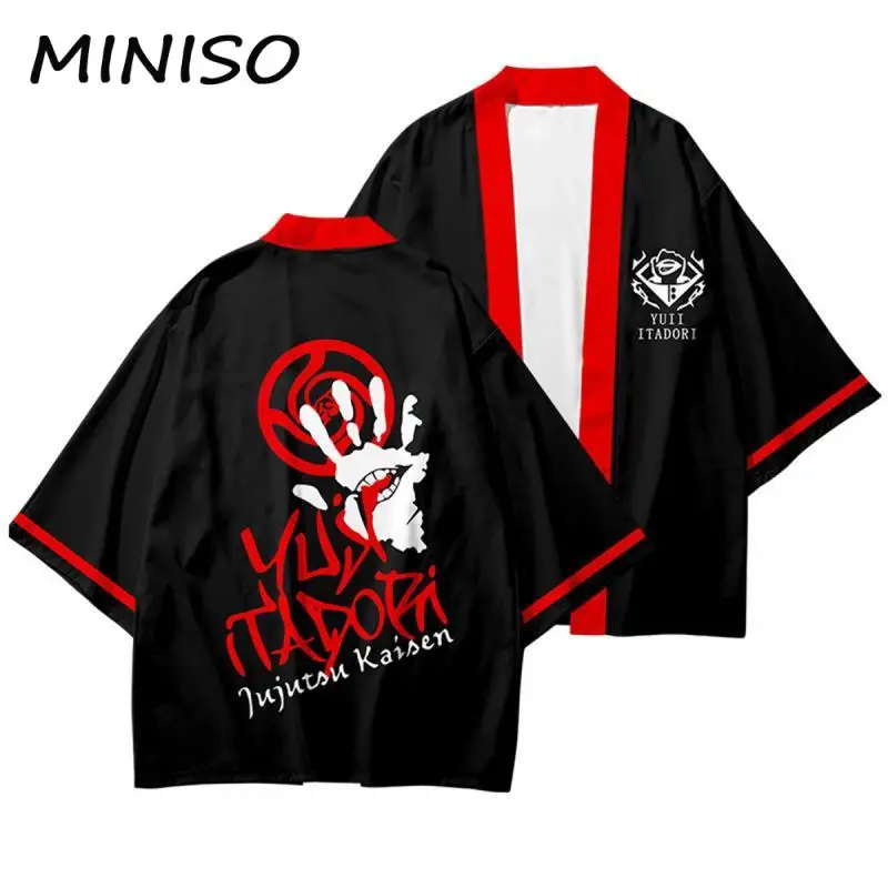 Jujutsu Kaisen Haori Anime Itadori Yuji Kimono Cloak Men Cosplay Costume Harajuku Loose Top Japanese Style Cardigan Unisex