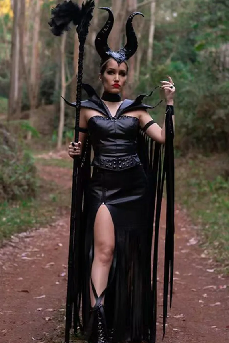 Deluxe Halloween Sleeping Beauty Evil Queen Cosplay Costume Purim Carnival Party Witch Vampire Fancy Dress