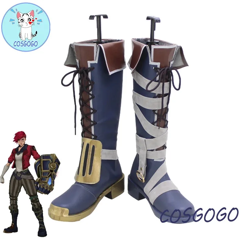 Game LOL Arcane VI Cosplay Shoes PU Leather Shoes Halloween Carnival Boots Cosplay Props Custom Made
