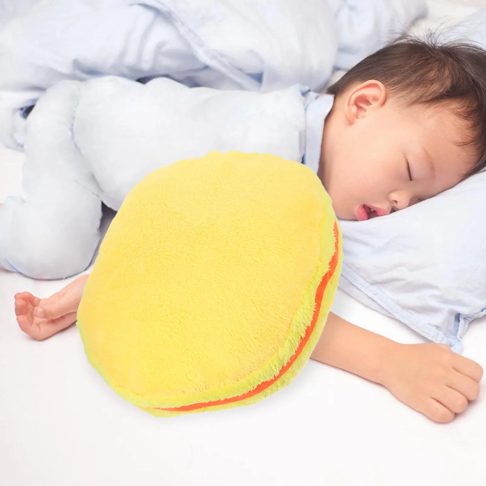 Round Candy Color Pillowcase Biscuit Shape Yellow 35Cm Soft Lightweight Throw Pillow Cover Home Office Sofa Chair Decoration