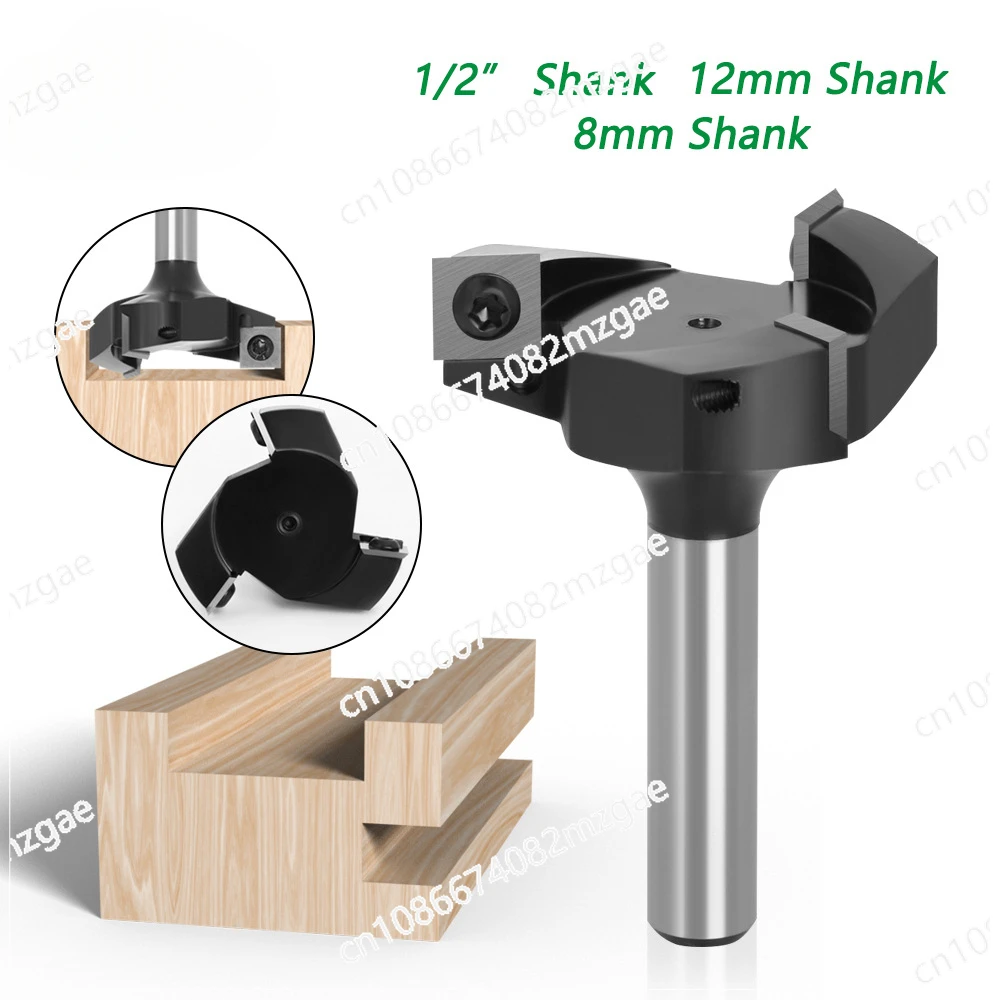 1/2 Handle Three Leaf T-shaped Slotting Cutter Woodworking Milling Cutter Slotting Milling Cutter T-shaped Tenon Milling