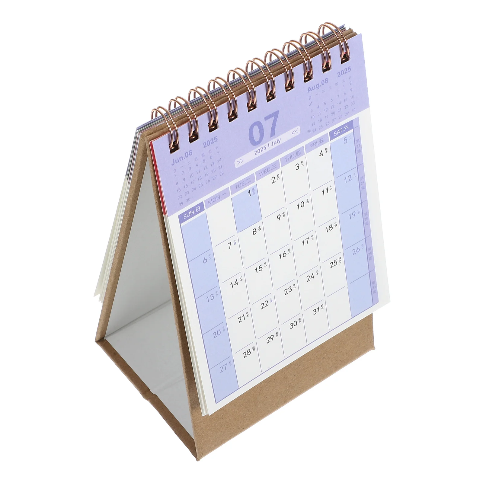 2025 Desk Calendar Standing Delicate Month Decorative Office Supply Academic Household