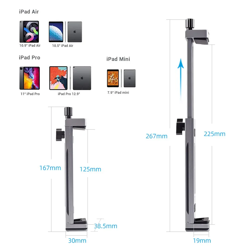 XJ15 All-metal Tablet Stand for Photography, Universal Desktop Phone Stand, Live Streaming Clip