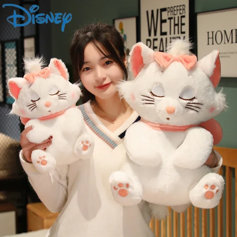 20-45cm Disney Marie Cat Plush Dolls The Aristocats Cartoon Sleepy Face Marie Bow Plushies Doll Soft Stuffed Animals Pet Toy Gir