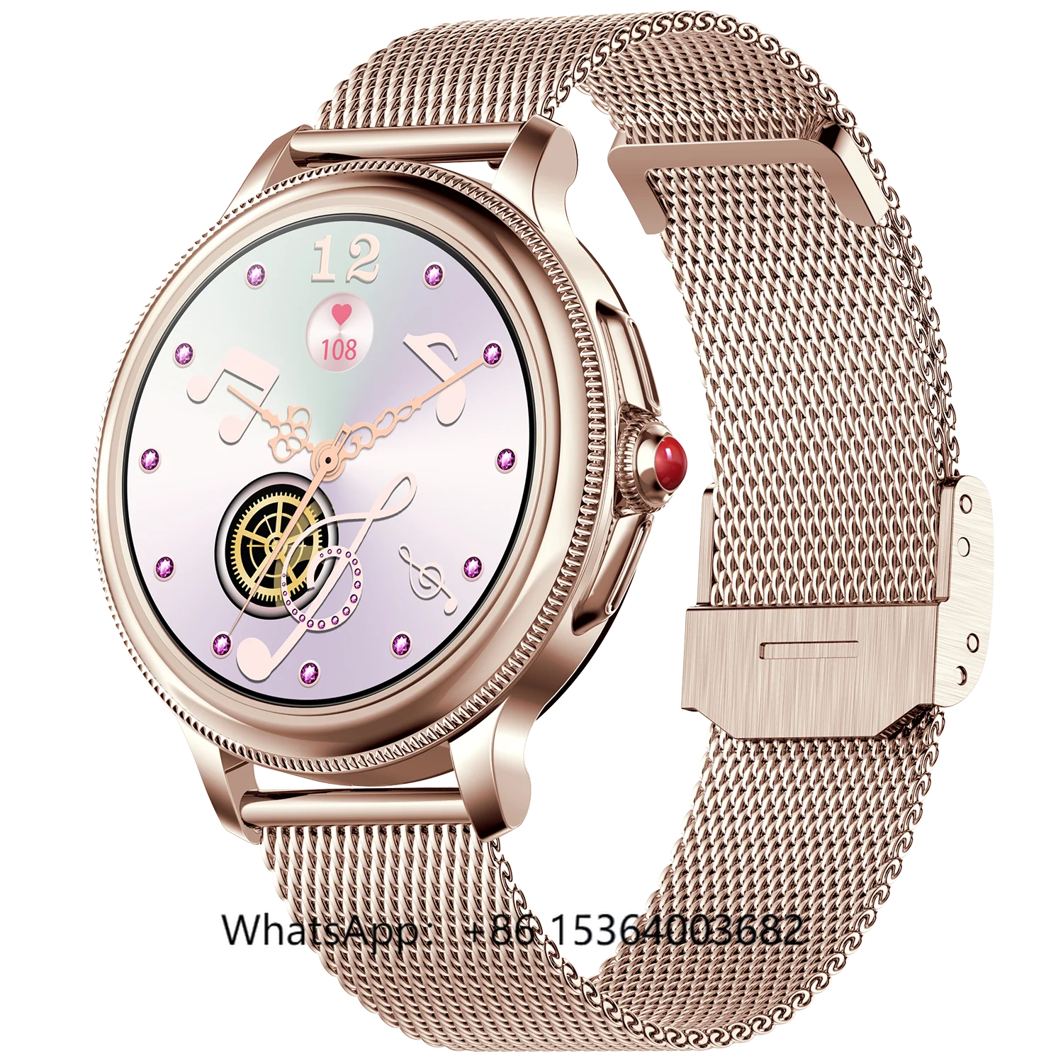 

TJXL-Fashion 1.2 Inch Touch Screen Smartwatch CF96 Waterproof Fitness Tracker Stainless Steel Strap Android Smart Watch