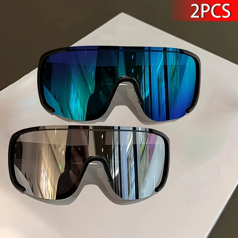 Kit 2 Óculos de Ciclismo Corta-Vento Lentes Espelhadas